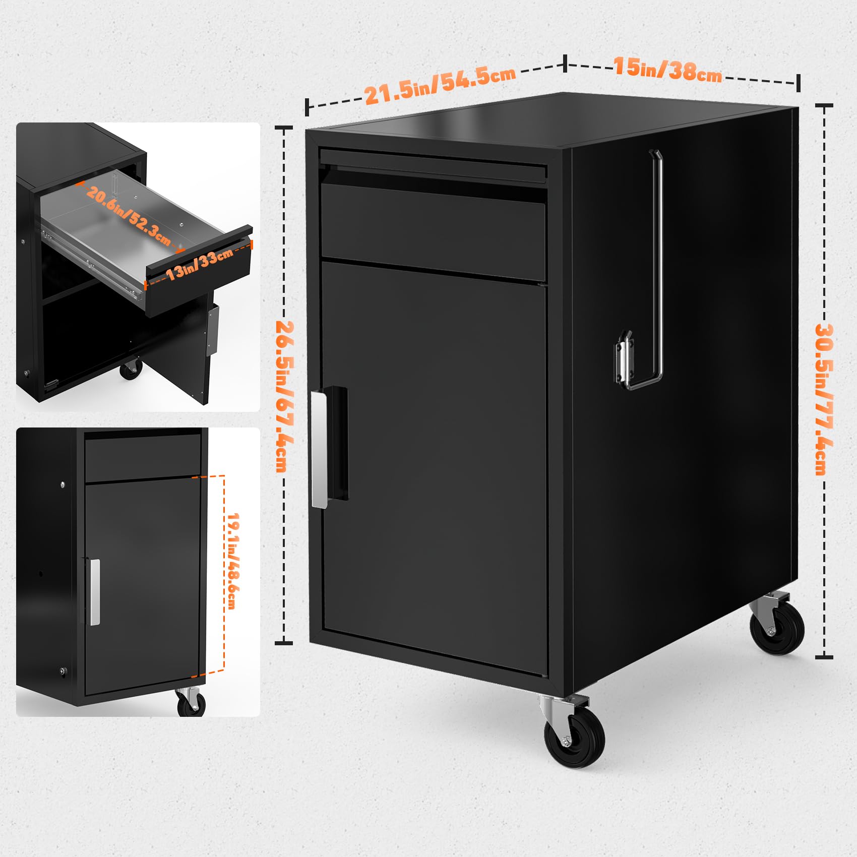 onlyfire Grill Beistellschrank für Weber Genesis 2022, Mobiler Gasgrill Seitenschrank mit Gewürzschublade, Küchenrollenhalter & Rollen, Outdoorküche Erweiterung für Genesis S/E/EX/EPX 325 335 425 435
