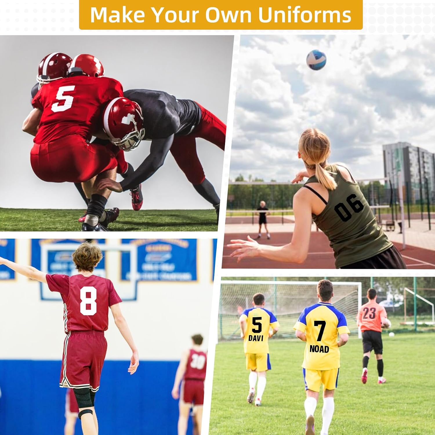 32 Sheets 462 Pieces Iron on Letters and Numbers, 8 Inch 0-9 Iron on Numbers & 2 Inch A-Z Heat Transfer Vinyl Letters for Clothing DIY Crafts Team Uniform Sports Football Basketball T-Shirt Printing