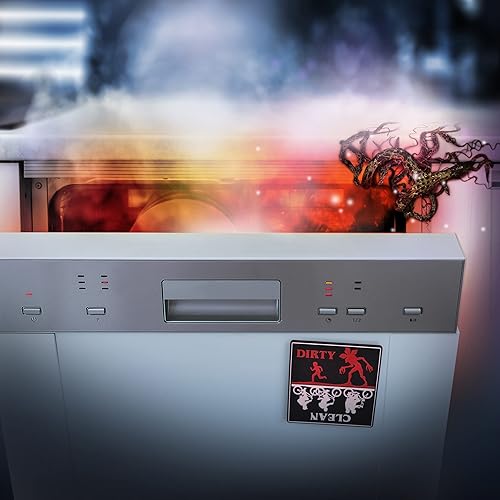 Miniatura 2 de Genuine Fred Stranger Things - Letrero magnético para lavavajillas, diseño de LIMPIA/DIRTY, multicolor