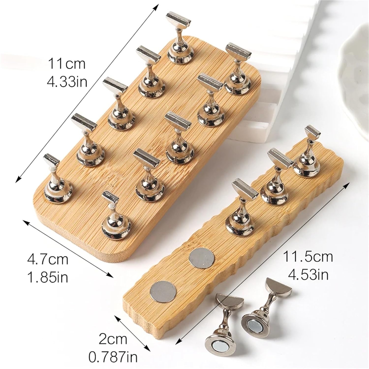Nail Stand 2sets Strong Magnetic Nail Tips Holder Practice Display Fake Stand Set Holders Manicure For DIY Painting(G-517-01)