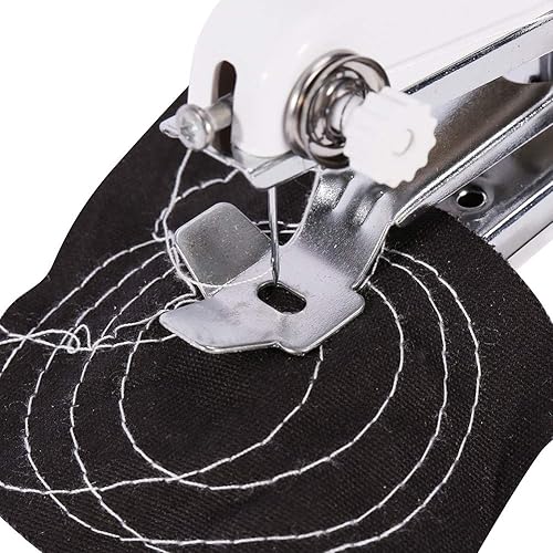 Miniatura 3 de Máquina de coser portátil, mini herramienta profesional de costura eléctrica de mano de puntada rápida, adecuada para principiantes, tela de