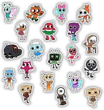 Dandys World Sticker Pack 20 Piece 2 Inch Vinyl Stickers Cute Cartoon Character Decals for Water Bottles Laptops Tablets Notebooks Phone Cases Party Favors