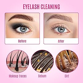 STACY LASH Lash Shampoo Kit Foaming Cleanser with Eye Lash Spoolies & Rinse Bottle & Cleansing Pad & Brush for Eyelash Extensions & Clusters & Natural Eyelashes