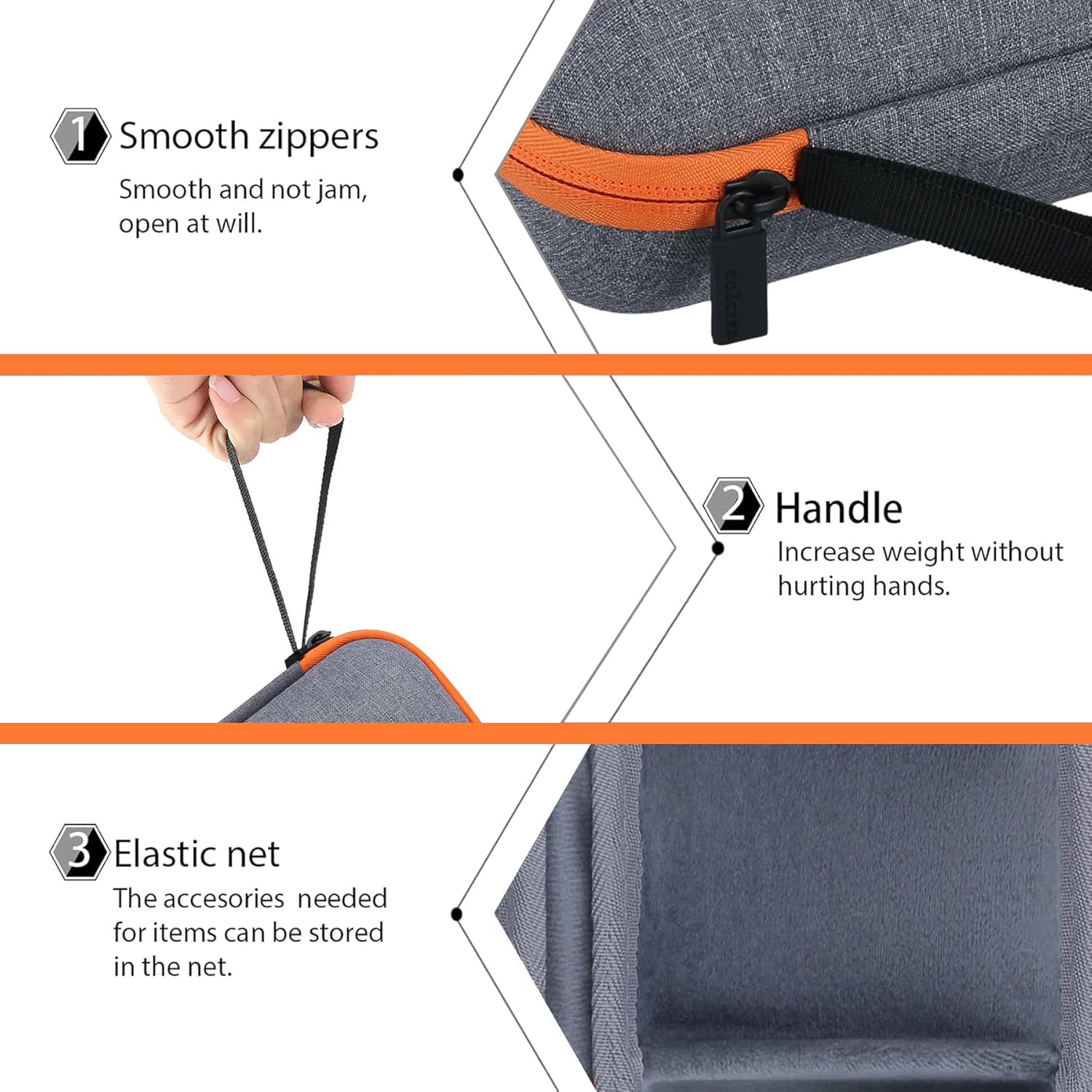 co2CREA Hard Travel Case Replacement for Ultimate Ears WONDERBOOM 4 WONDERBOOM Play WONDERBOOM 3 WONDERBOOM 2 Small Portable Wireless Bluetooth Speaker (Crushed Ice Grey Case) - Image 3