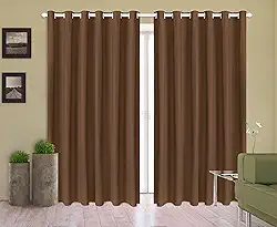 Cortina Corta Luz 2,00m X 1,80m 100% Blackout PVC Marrom Para Sala Ou Quarto Para Varão Simples