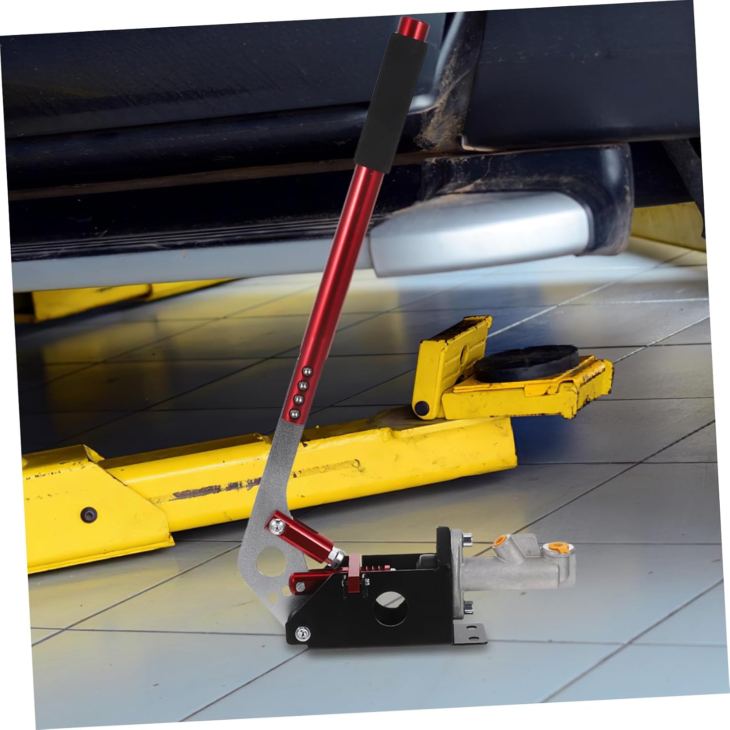 Racing Hydraulic Handbrake for Cars and Vehicles with Sturdy Aluminium Alloy Construction and Improved Handling, Red Emergency Parking Brake Lever for Diverse Racing Scenarios