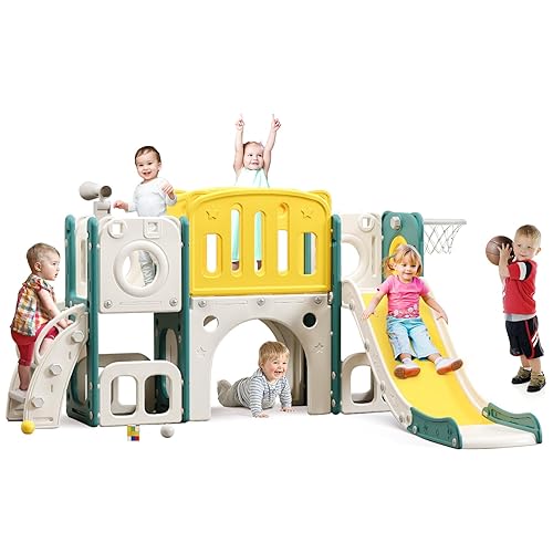 8 in 1 Toddler Slide Set, Kids Slide for Toddlers,