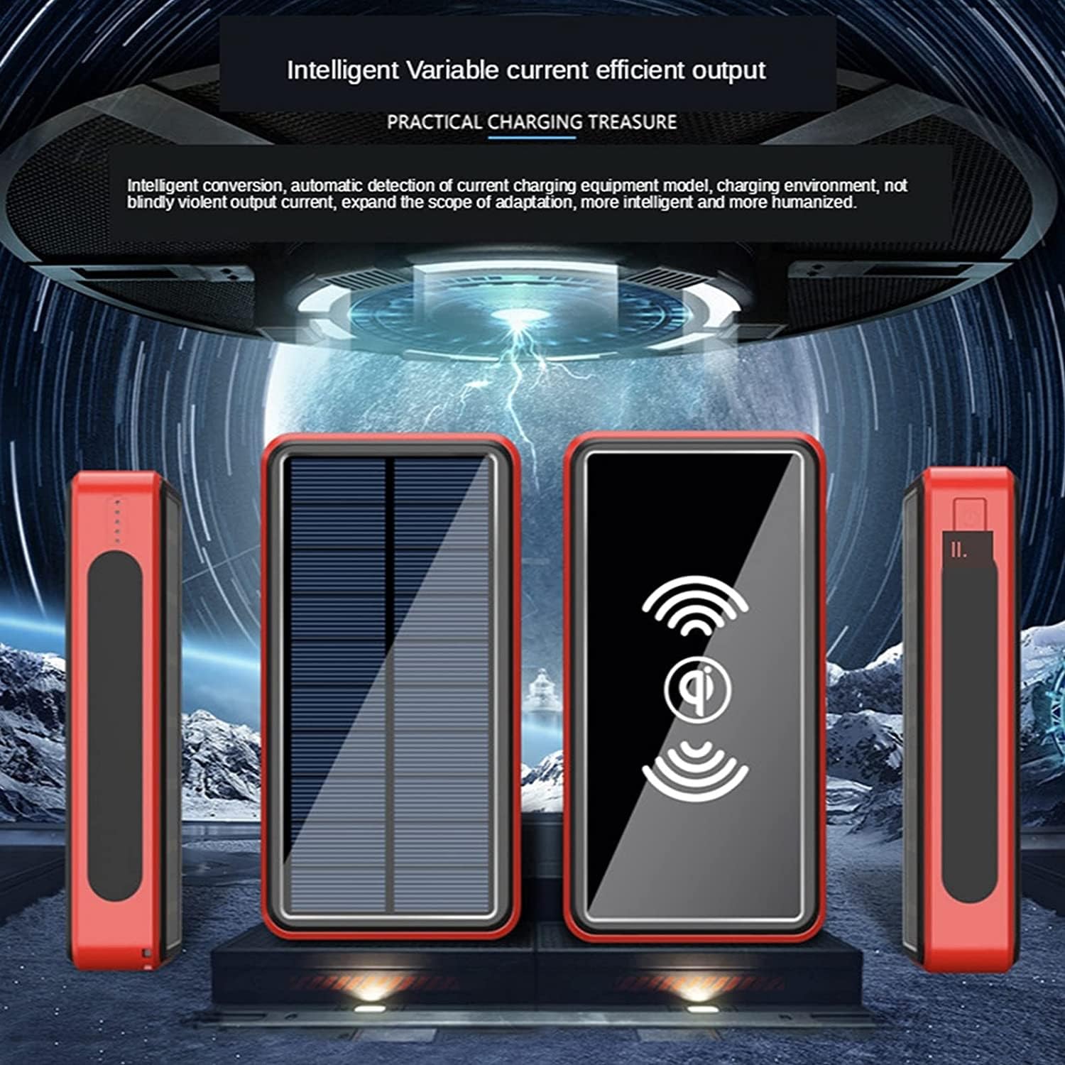 Cargador Portátil 100000 Mah Banco De Energía Carga Rápida Paquete De Batería Externa con USB-C 4 Entradas para Teléfonos Inteligentes, Tabletas, Consolas De Juegos(Orange)