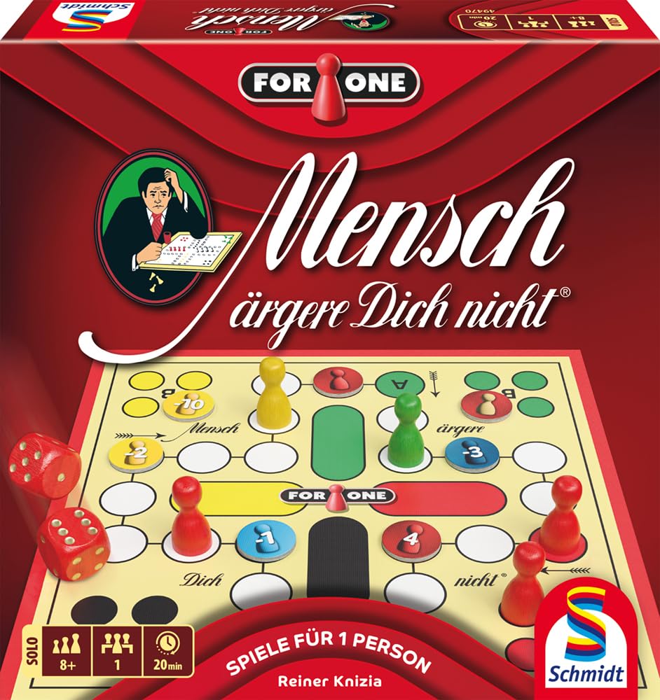Schmidt Spiele 49470 for One, Mensch ärgere Dich Nicht, dice game