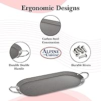 Vista 9 de Alpine Cuisine Comal Griddle 17.5x8in Nonstick Coating Grey with Durable Double Handle - Durable, Heavy Duty Comal for Cooking - Even-Heating