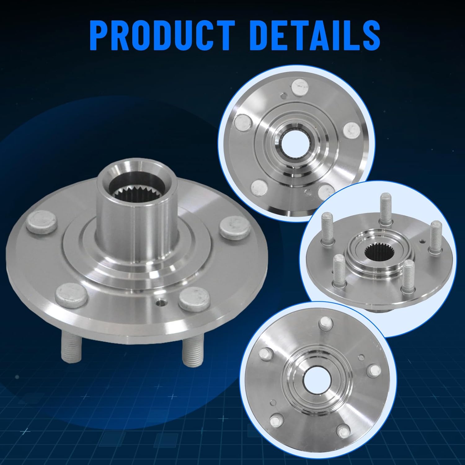 44600-S47-000 2 Pack Front Left/Right Wheel Hub for Honda CR-V 1997-2001/Prelude 1997-2001 Pair