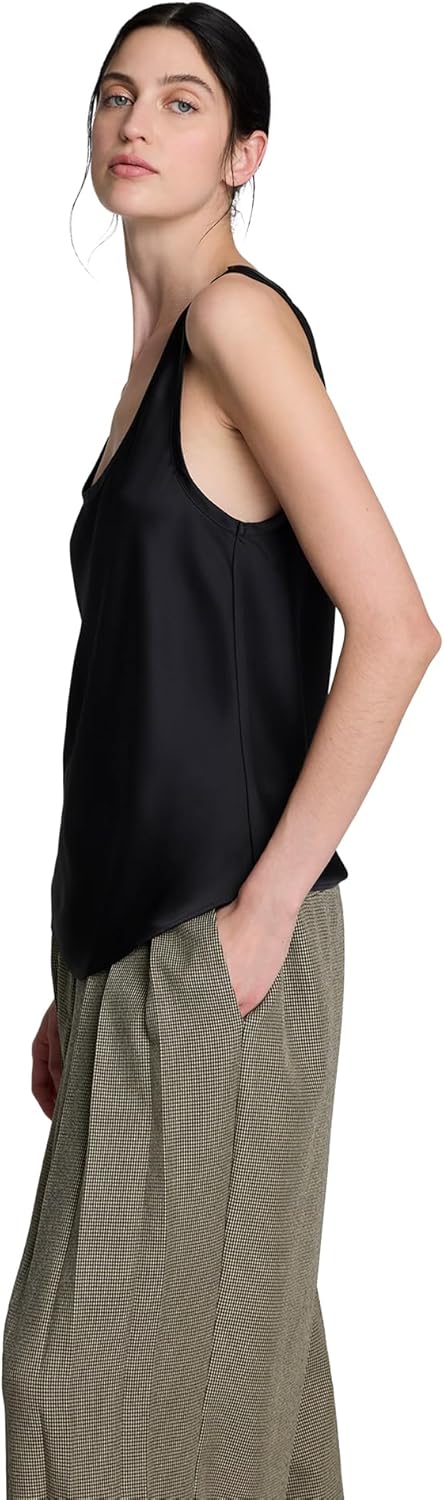 Kenneth Cole Women's Sleeveless Satin Scoop Neck Tank