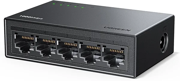 UGREEN Ethernet Switch, 5 Port Gigabit Ethernet Splitter, Plug & Play, Wall Mount & Desktop Network Switch Hub, Unmanaged, Compact, with LED, Fanless Quiet, for Internet Cable, Laptop, Route