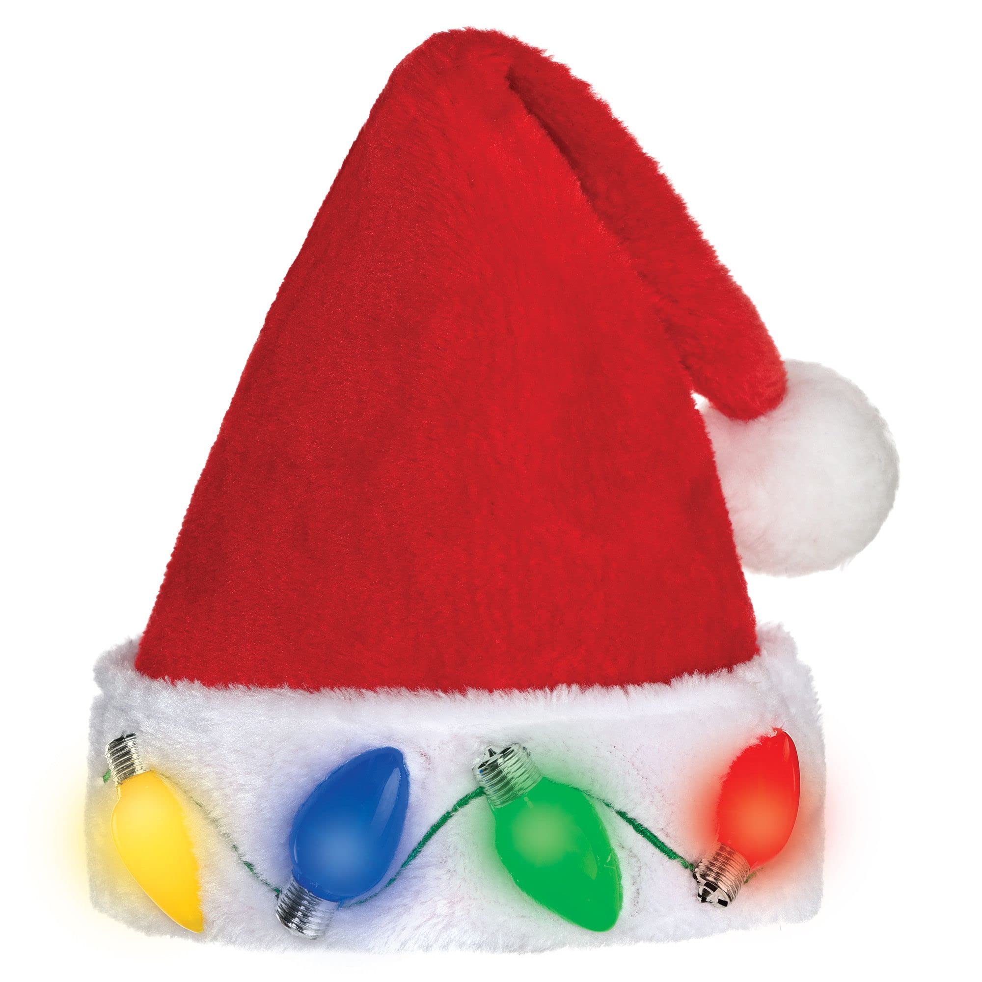 amscan 3901823 Plüsch-Weihnachtsmannmütze, mehrfarbig