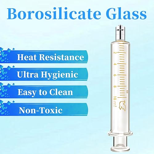 Miniatura 3 de 1 Pack Jeringas de Vidrio con Tapas 10ccml para Laboratorio