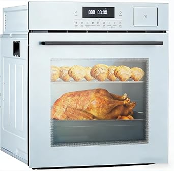 Single Wall Oven 24" Built-in Electric Ovens with 10 Functions, 3000W, 240V, 2.5Cu.f Convection Wall Oven in Stainless Steel, Touch Control, Timer, Safety Lock, ETL Certified