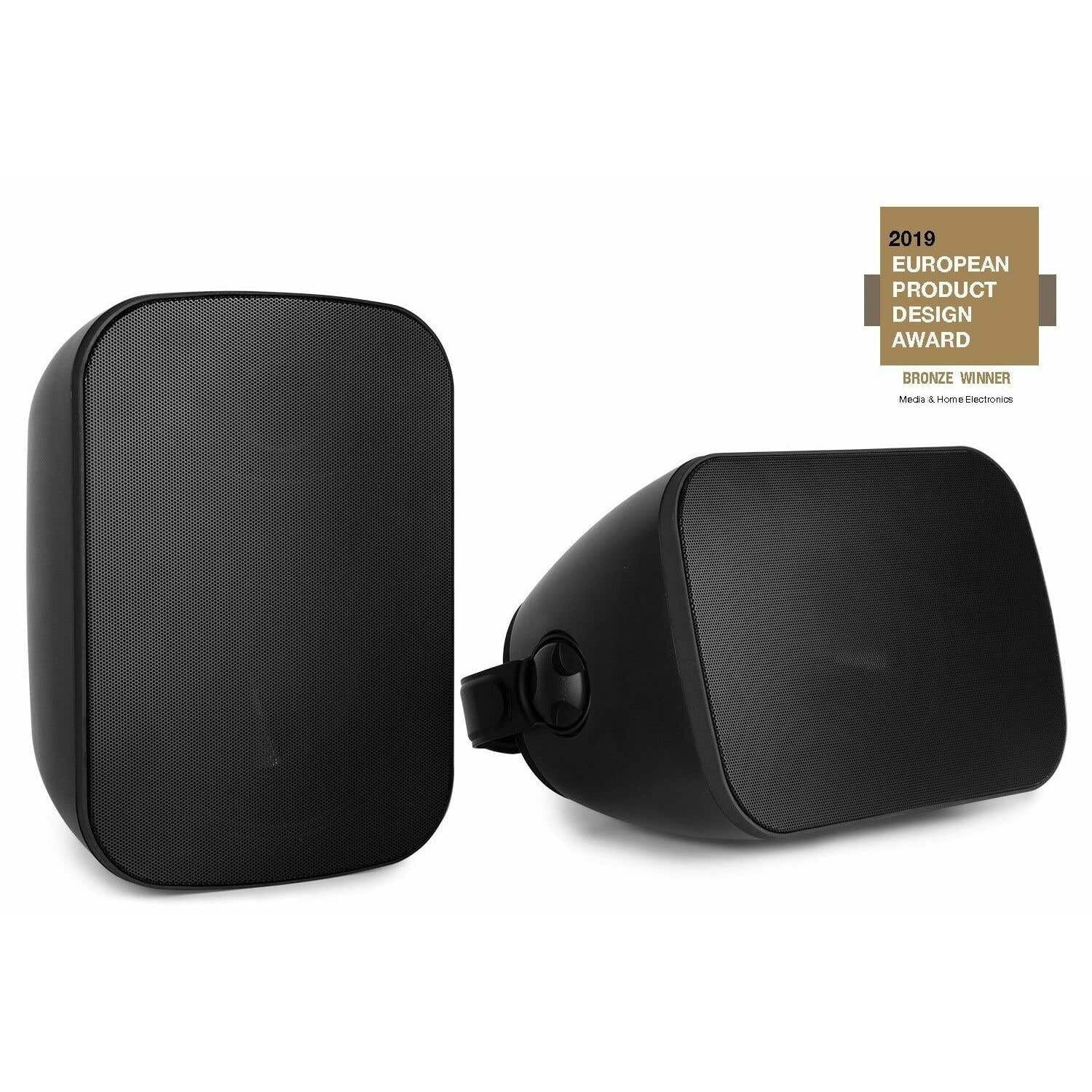 Power Dynamics - Pack de Sonido - Amplificador PV220BT con Bluetooth, 2x100W, Radio FM, MP3, 2 Altavoces BD50B Negros de 120W Resistentes al Agua, Montaje Interior/Exterior, Incluye Soportes y Cables