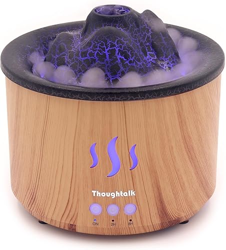 Volcano Essential Oil Diffuser with Jellyfish Mist - 260ml Ultrasonic Aromatherapy Diffuser, Color-Changing LED, Quiet Operation, Auto Shut-Off -
