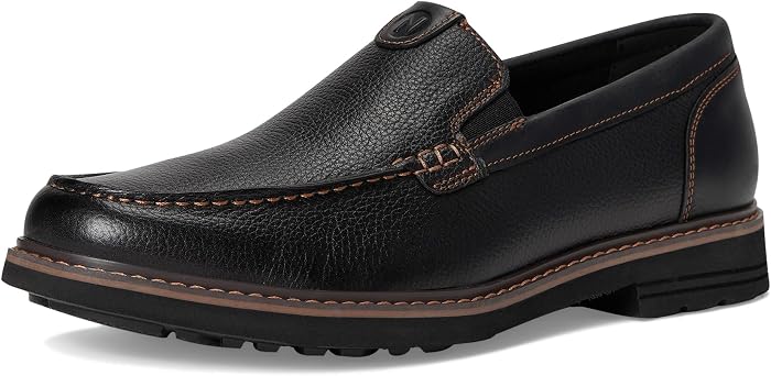 Мужские туфли Nunn Bush Owen II Moc Toe Venetian Loafer Lightweight and Comfortable Slip-On, цвет: Чёрный — фото 4