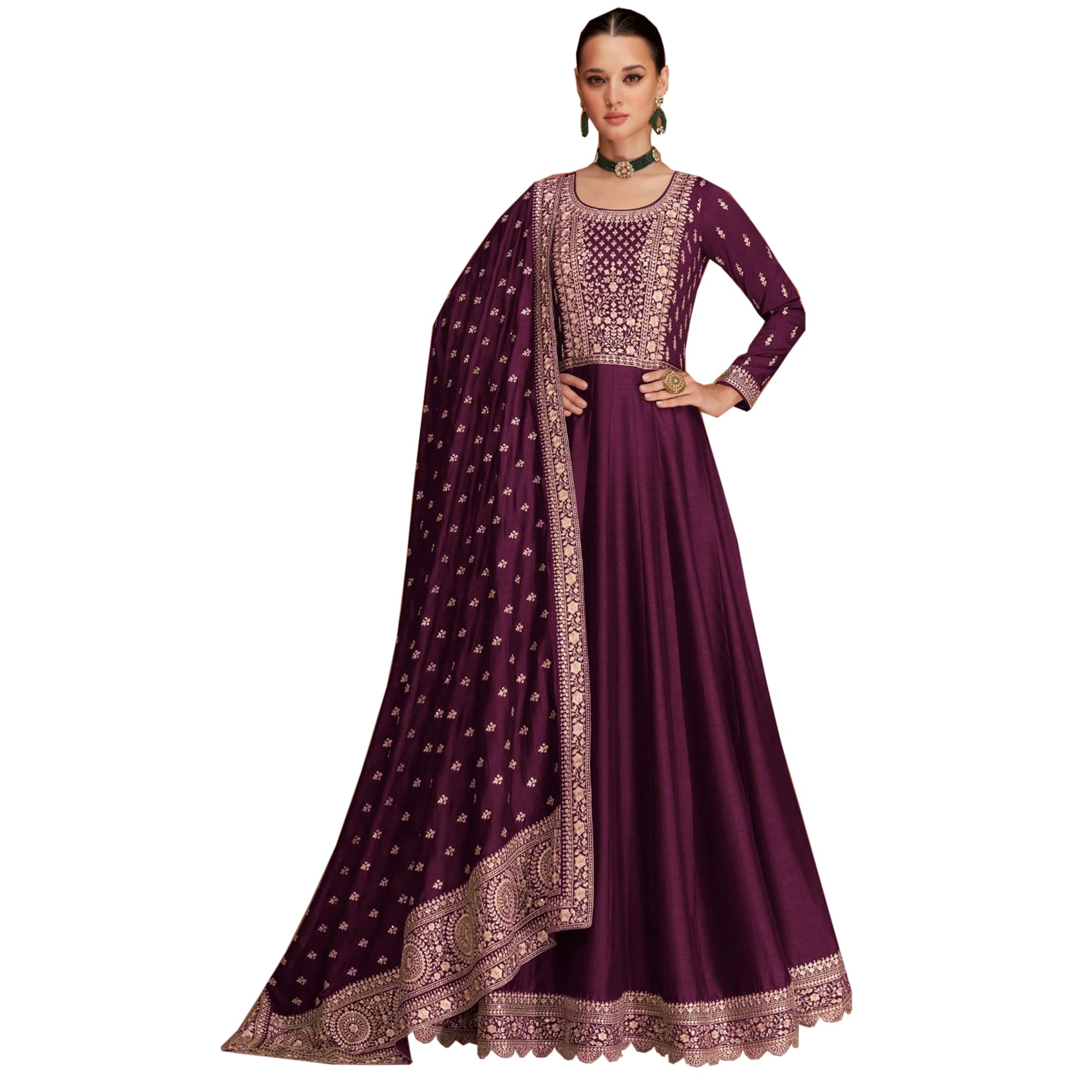 Abiti da sposa Pakistani Salwar Kameez Vestito Cucito Indiano Stile Anarkali Abiti