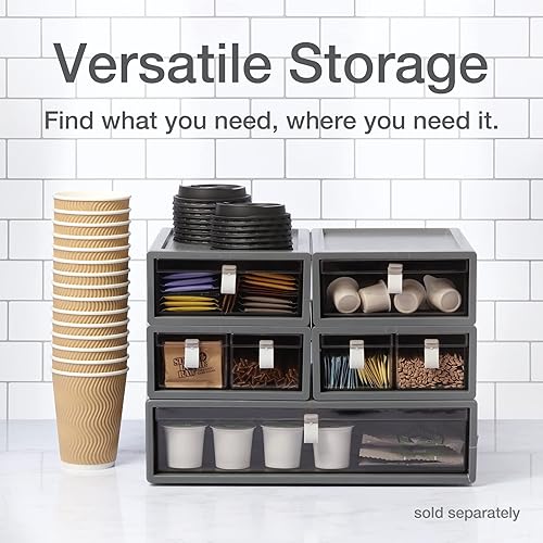 Miniatura 6 de Pendaflex Cajón apilable, plástico duradero, asas de silicona, cajones tintados, individual, gris, 9 x 7 x 3.5 pulgadas, mediano, 1 pieza (41792)