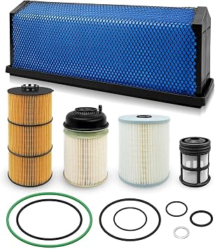 Replace AF27879 P551005 FS19915 PF9908 Filter Kit Fits for Freightliner Cascadia DD13 DD15 DD16, Engine Filter Kit Includes Oil Filter, Air Filter, Fuel Water Separator and Fuel Filter Element