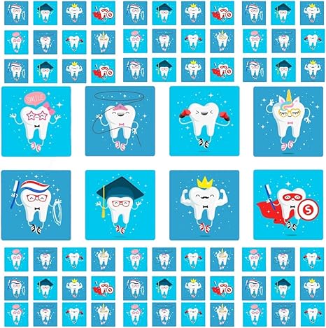 Amazon.com: 120PCS Dental Stickers - Tooth & Teeth Hygiene Sticker Set ...