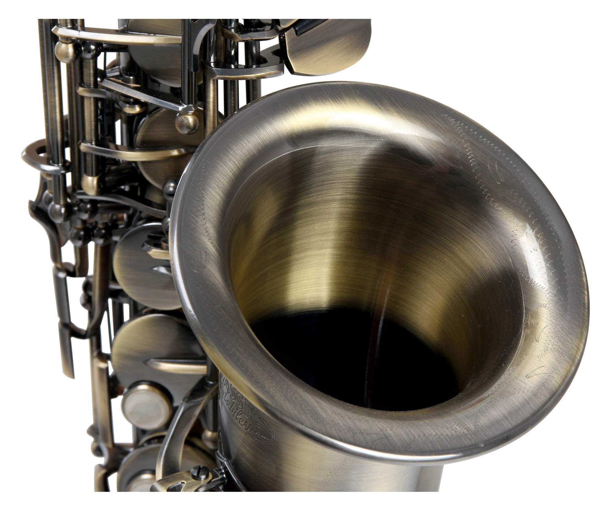 Classic Cantabile Winds AS-450 Antique Yellow Eb Saxophone Alto - Accord Es - Clé Fa# aigu - Pack Économique incluant 10 Anches Saxophone