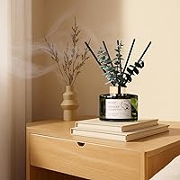 Vista 6 de Airkeep - Juego de difusor de aceite con varillas de junco, 6.76 fl oz, aceite esencial de lavanda y eucalipto, 3 hojas y 8 varillas, decoración