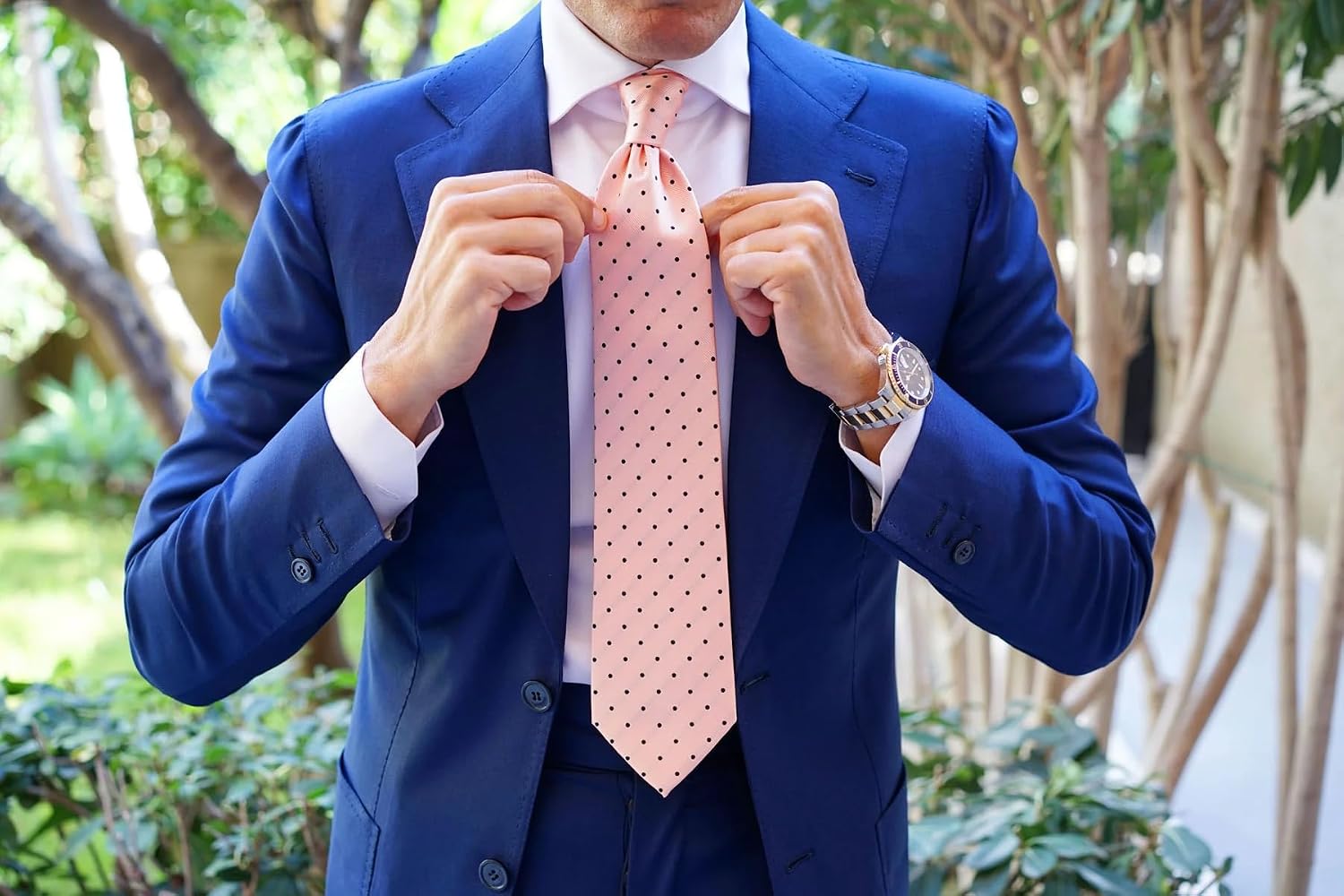OTAA Polka Dots Necktie Casual Ties for Men - Perfect Neck Tie for Groomsmen Wedding Ties or Formal Occasions