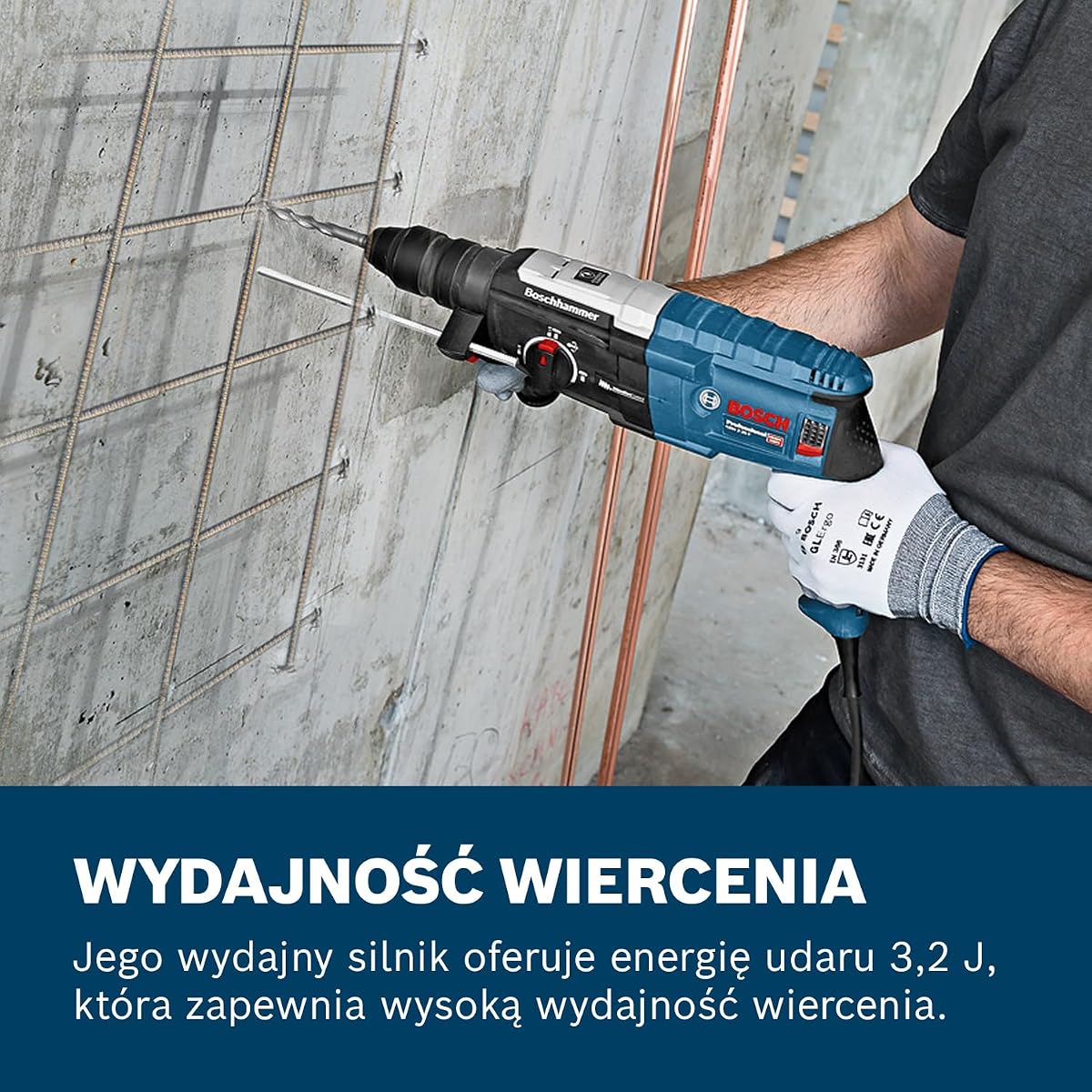 Bosch Professional: młot udarowo-obrotowy GBH 2-28 F (wymienny uchwyt SDS plus, szybkozaciskowy uchwyt wiertarski 13 mm, Ø wiercenia do 28 mm, zabezpieczenie przed odrzutem, walizka L-BOXX)
