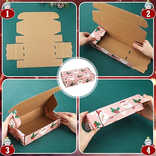 Miniatura 4 de 25 Pcs Christmas Gift Boxes Mailing Boxes Small Corrugated Cardboard Boxes Holiday Shipping Boxes for Small Business Gifts Shoe Packaging Supplies