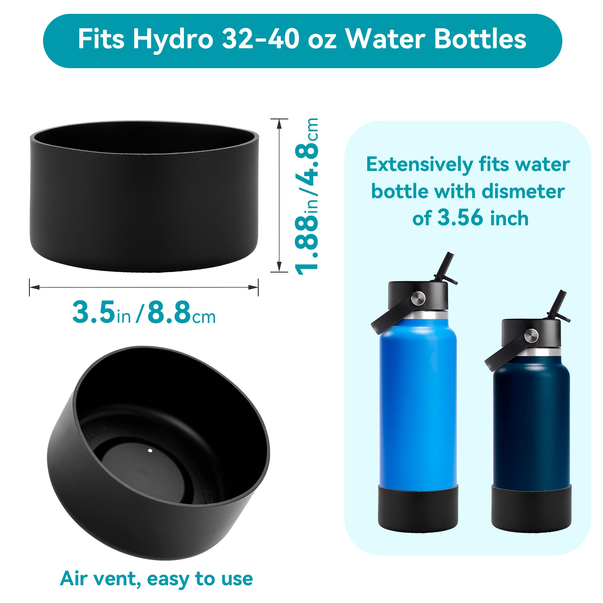 DYLN Silikon-Schutzmanschette Für Wasserflaschen – Mittelgroß, Auslaufsicher, Schützt Vor Dellen (Aqua Teal)