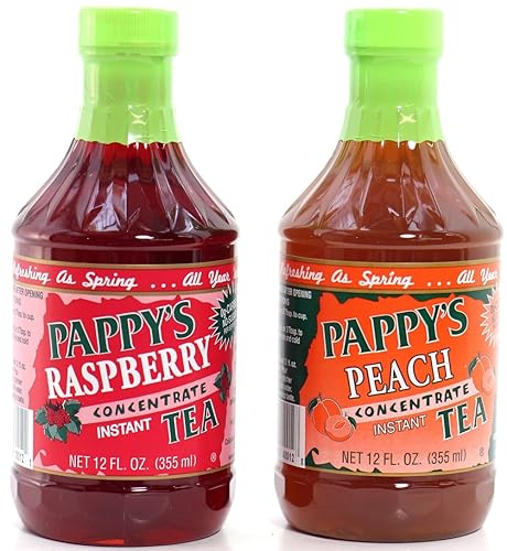 Surtido de concentrado de té Pappy's (2 unidades) melocotón y frambuesa, natural, sin azúcar añadido