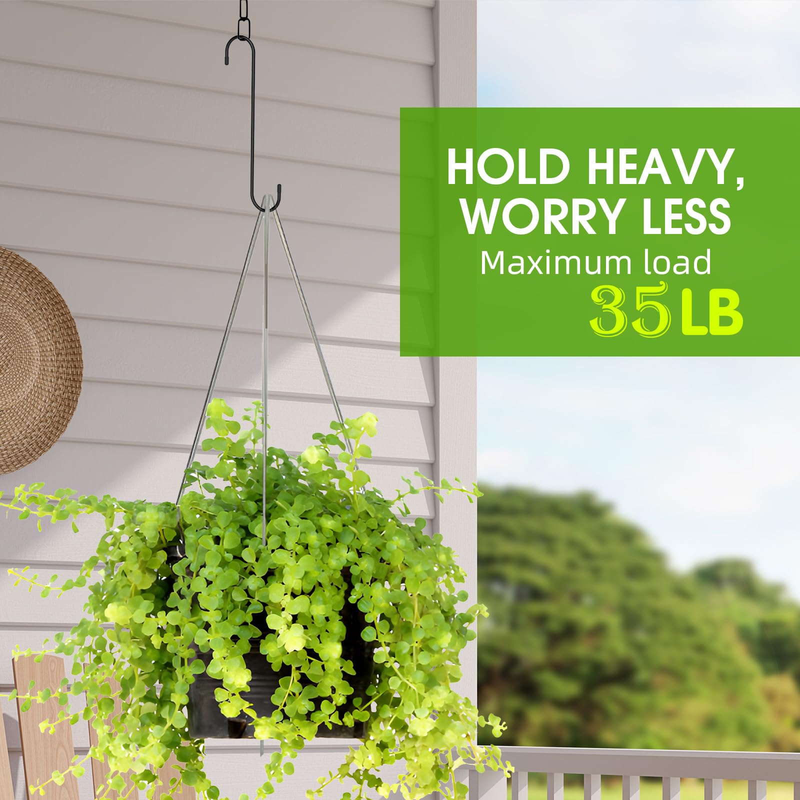 Paquete de 6 ganchos para plantas de 12 pulgadas, gancho alargado en forma de S, ganchos en S para colgar, ganchos de extensión de plantas para colgar flores, pérgola, jardín, patio, cocina,