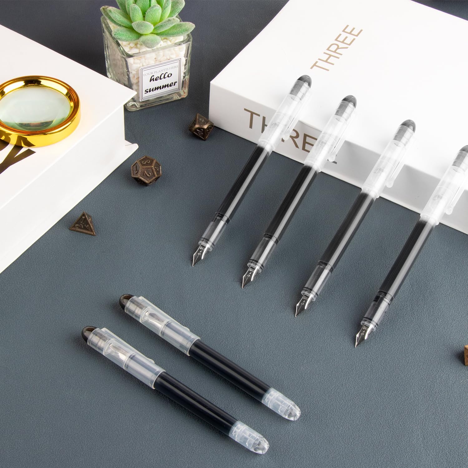 FEIDIAO 12Pcs Disposable Fountain Pens,Smooth Writing Black Pens,Quick Drying Ink Pen,Office School Supplies for Doodling,Sketching,Calligraphy(Black) thumbnail