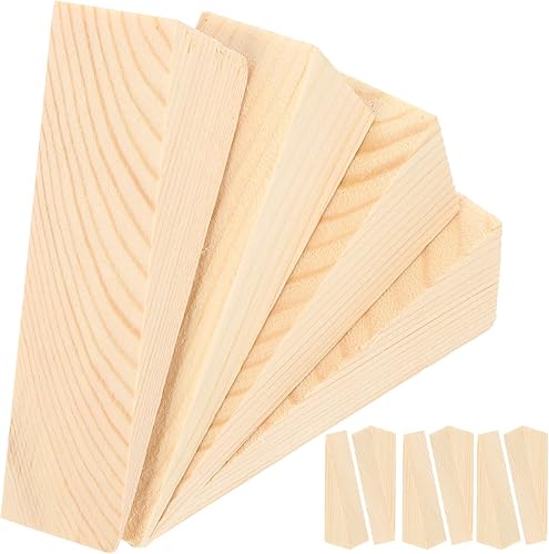 Operitacx 10 topes de puerta de madera, tapones de puerta de madera triangulares antideslizantes, topes para la parte inferior de azulejos,