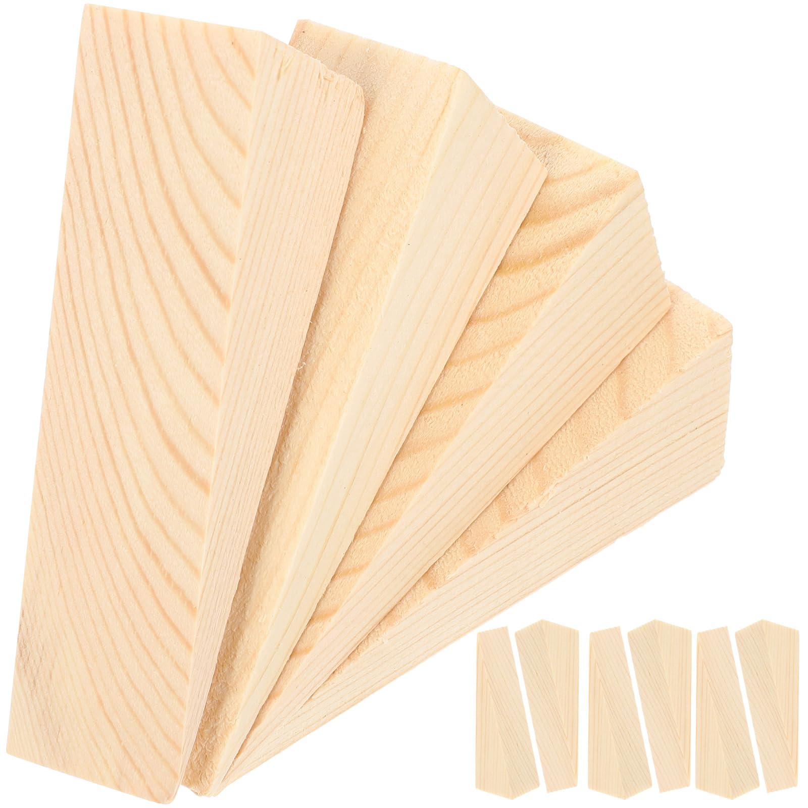 Operitacx 10Pcs Wooden Door Stopper, Non-Slip Triangular Wooden Door Stoppers, Stops for Bottom of on Tile,Concrete, Carpet, Fits Standard Sizes