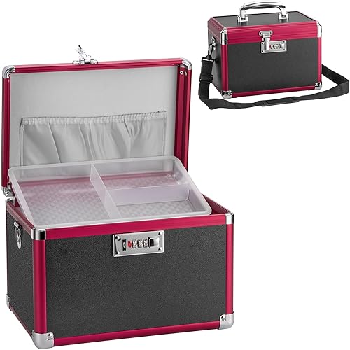 Miniatura 10 de Caja de seguridad para medicamentos con cerradura de combinación, 11.2 x 7.6 x 7.6 pulgadas, caja de almacenamiento segura de primeros auxilios,