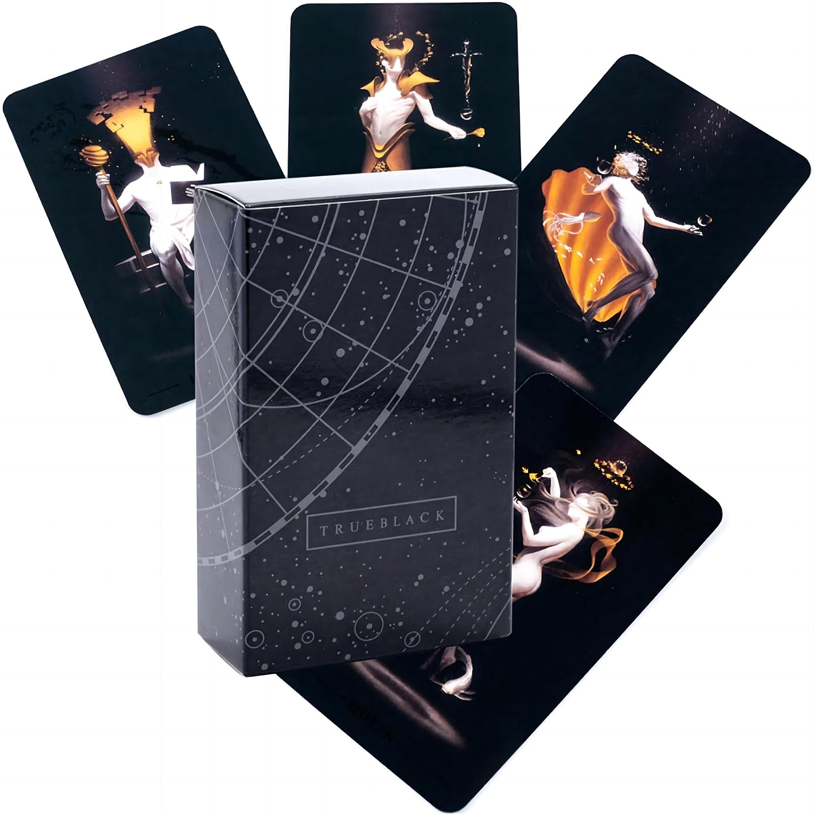 True Black Tarot Cards, A Dark and Mysterious Tarot Deck, Vintage