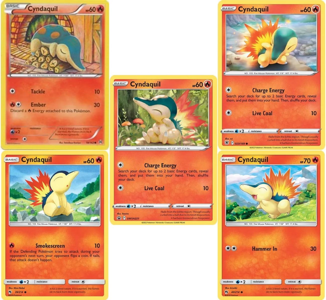 Cyndaquil - Pokemon 5 Card Lot - SWSH221 - Promo - Breakthrough Lost Thunder 39/214