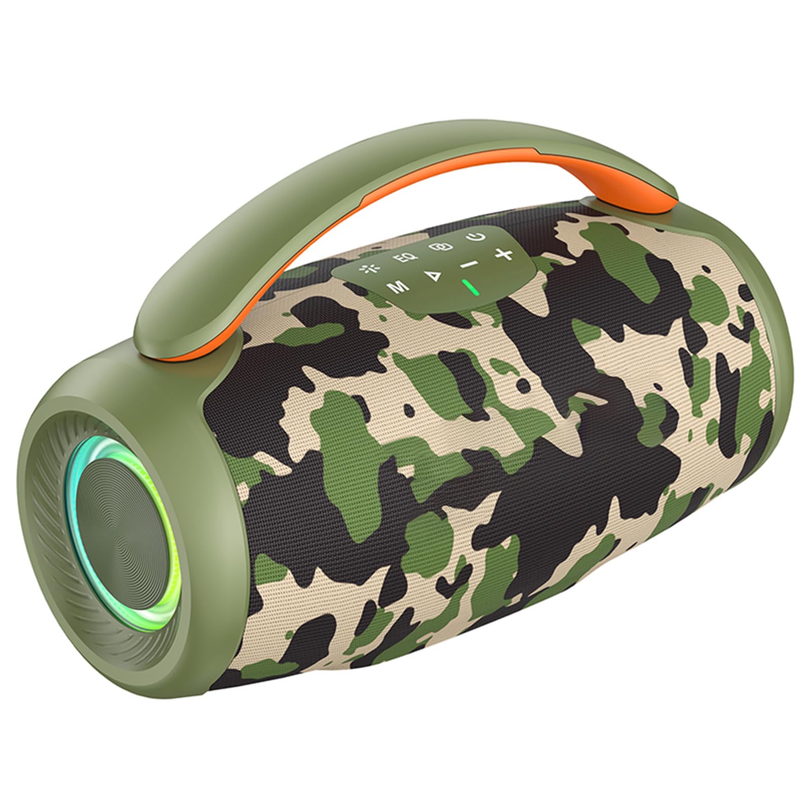 Ausla Altoparlante BT Altoparlante Wireless Portatile 50W con Luci BT 5.3 RGB Batteria da 6000mAh Stereo per Bassi Profondi per Uso Esterno per Feste in Casa (Camuffare)