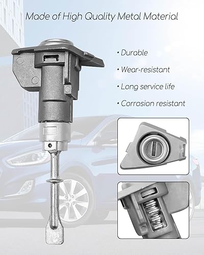 Miniatura 4 de Cilindro de cerradura de puerta delantera con 2 llaves para Hyundai Elantra 1.8L 2.0L 2011-2016 Juego de cerraduras de puerta de coche del lado del