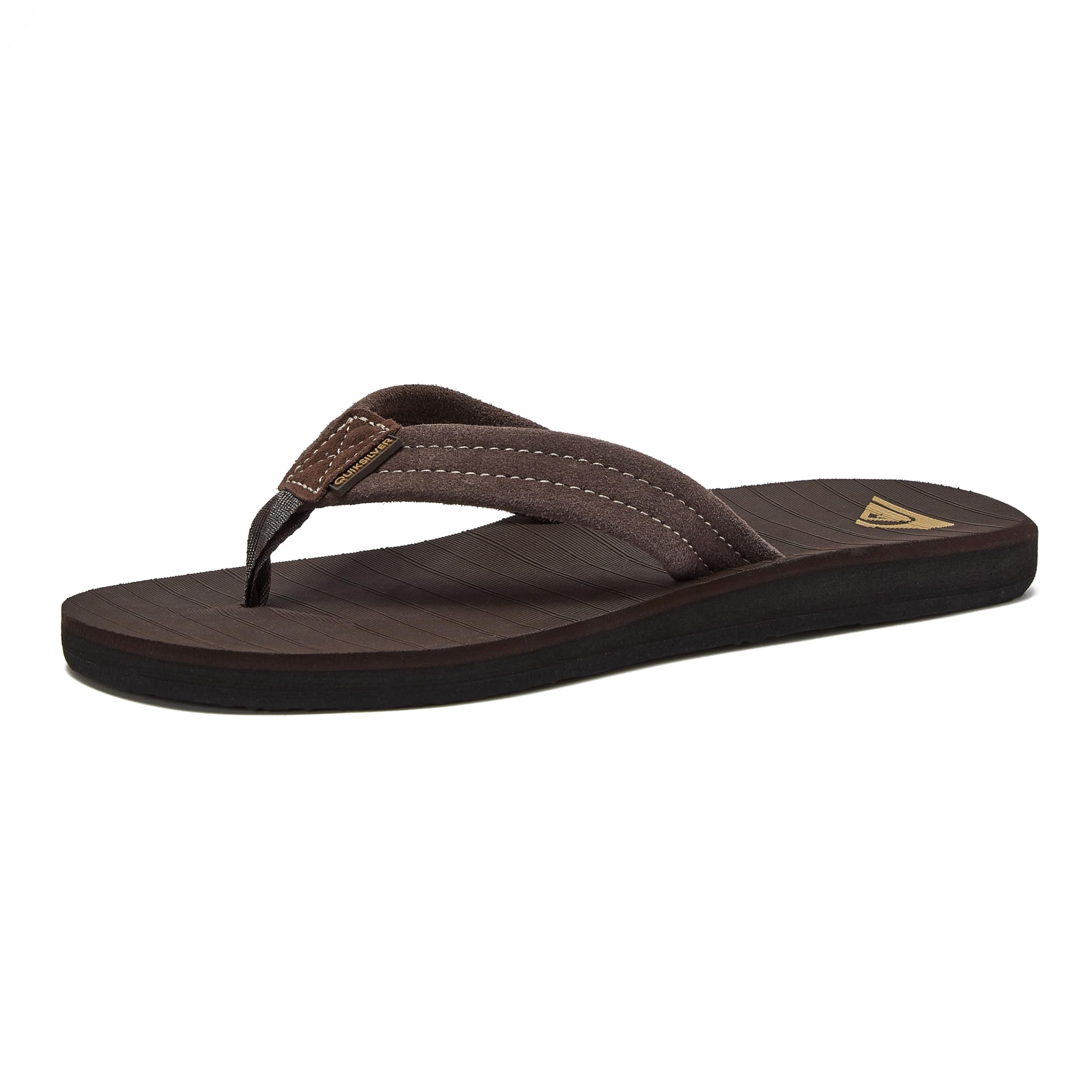 Quiksilver Carver Suede Flip Flops for Men, Arch Support Athletic Mens Sandals, Size 6 to 16 Thong Mens Slides