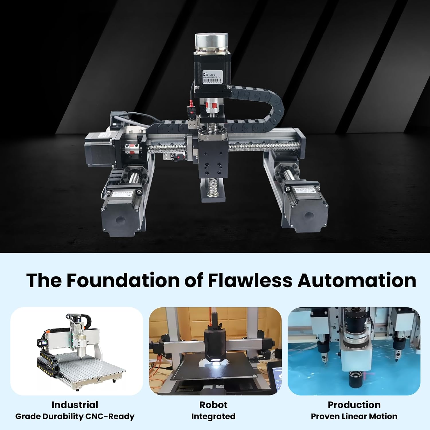 Linear Motion Guide Rail with Ball Screw, Stepper Motor, Aluminum Alloy Base, Industrial Grade Sliding Track (20mm Lead, 1000mm Stroke)
