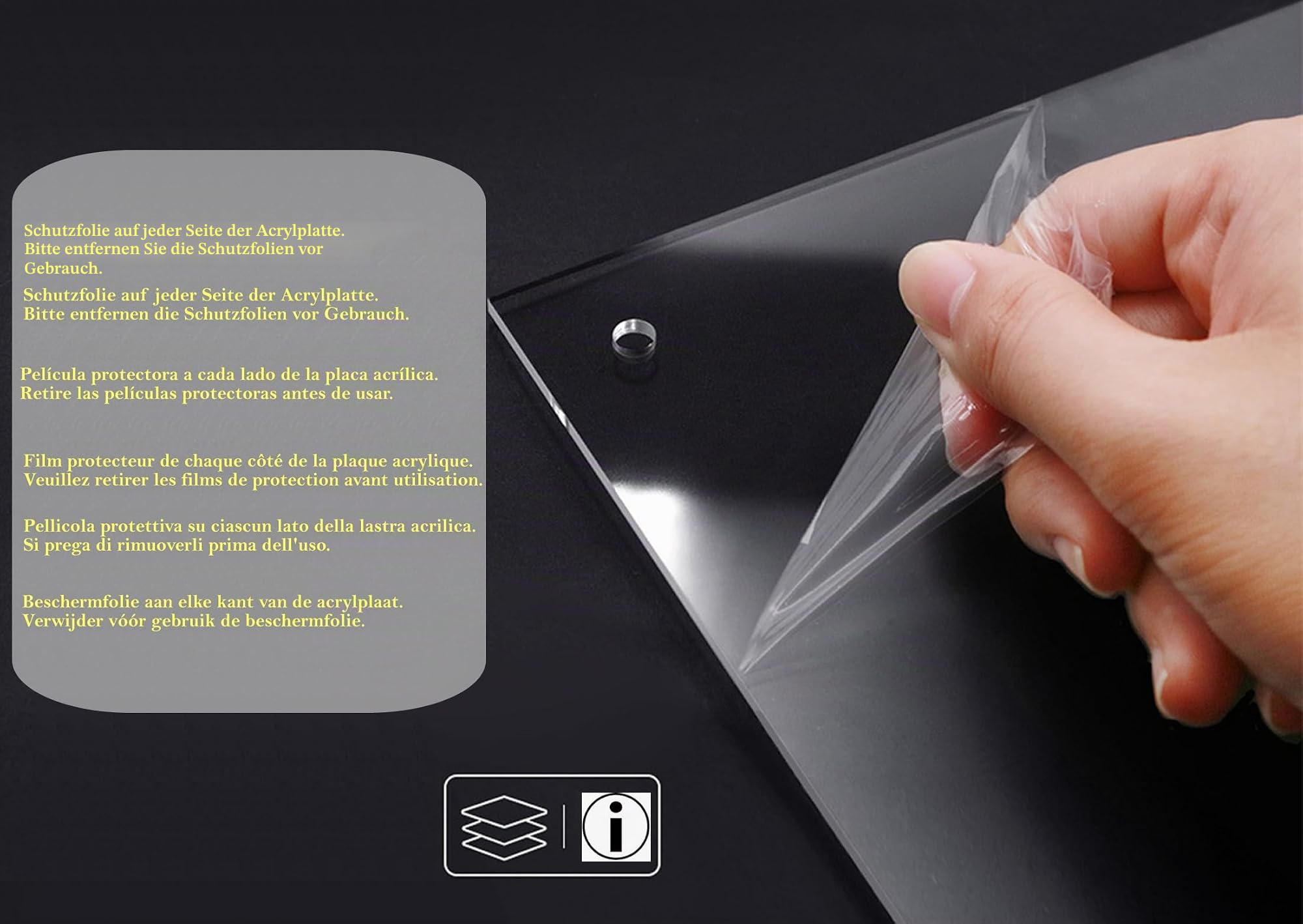 TUKA-i-AKUT 2X Acryl Bilderrahmen Rahmenlos für A4 Flyer, Doppelte Acryl Panel Kristallklar, Desktop Flyerstander Fotorahmen Display Rahmen für Familienfoto Zertifikat Poster, UV-Schutz, TKD9400-A4-2x