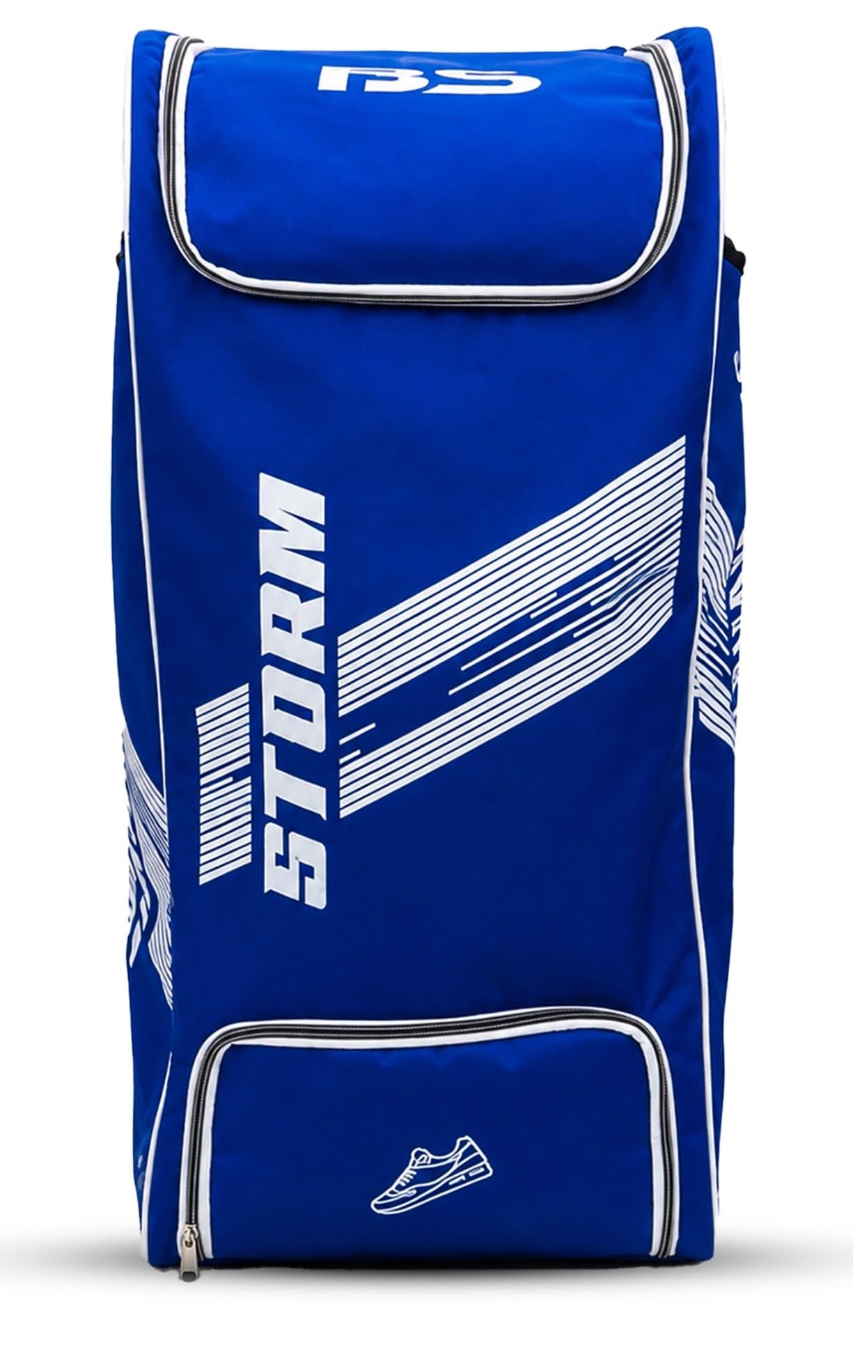 BARKHA BS Storm Heavy Duty Cricket Kit Bag with Wheel (Color-Blue) and Both Side Bat Pockets & Shoe Compartment | Padded Shoulder Straps & Extra Large Storage Duffle Bag for Cricketers (Full Size)-picture-15