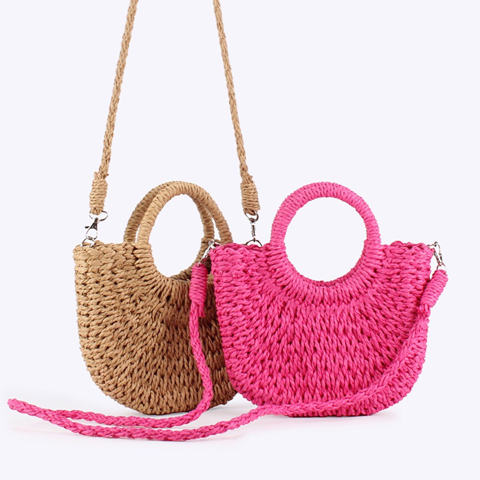 Bandolera de paja creativa y funcional con cordón, bolsos de hombro para mujer que brindan comodidad y estilo. Bolso bandolera de moda
