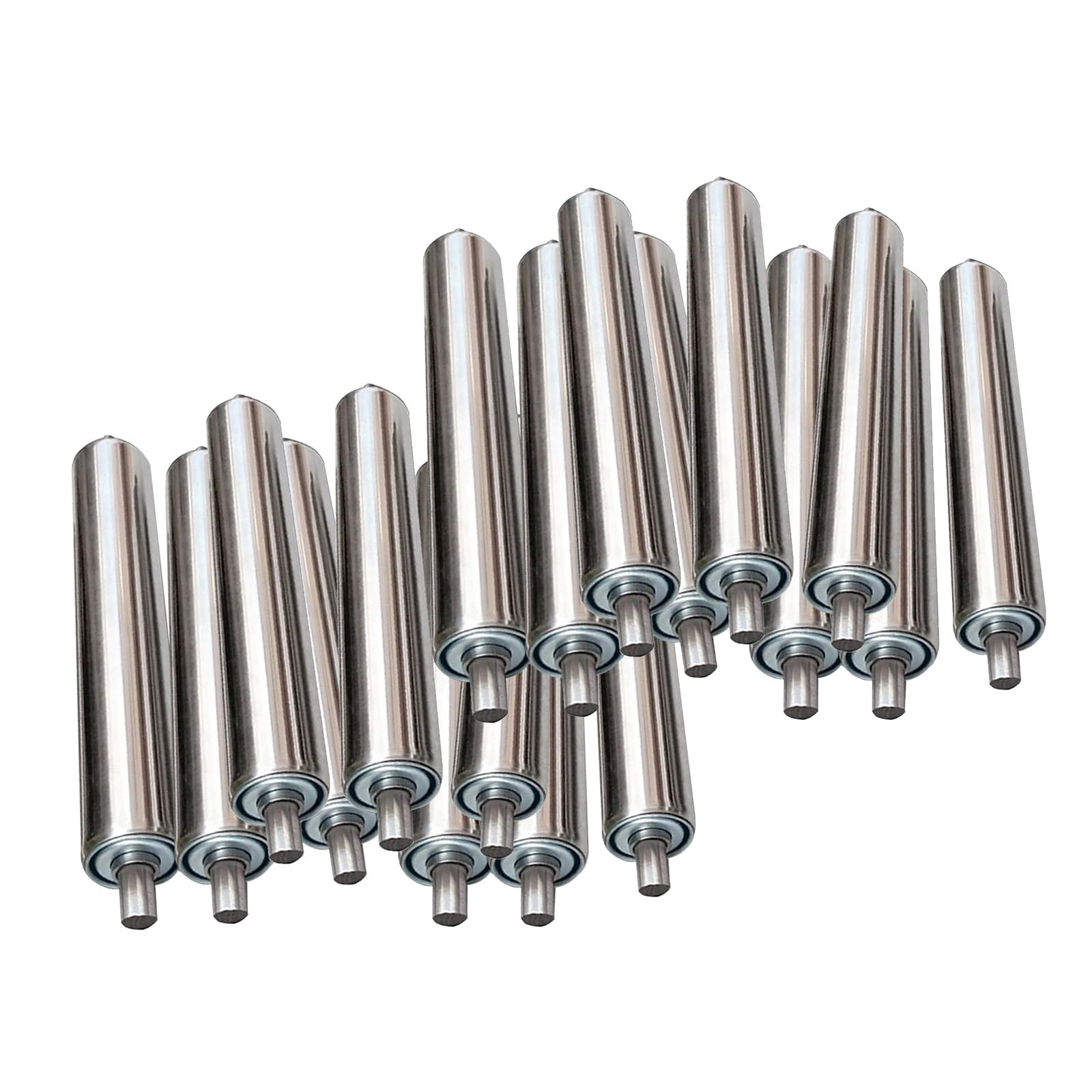 Lot de 20 convoyeurs à rouleaux amovibles de 500 mm à 800 mm de long pour convoyeurs à bande existants, durables et polyvalents, parfaits pour une manipulation efficace des matériaux