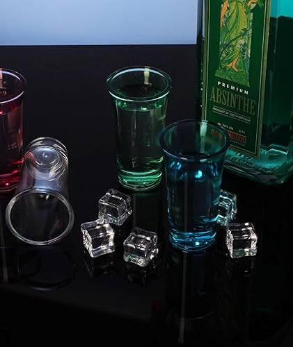 Miniatura 9 de ADOTBLOB Juego de 24 vasos acrílicos transparentes, base gruesa, acrílico resistente, diseño transparente, perfecto para vodka, tequila y cóctel,